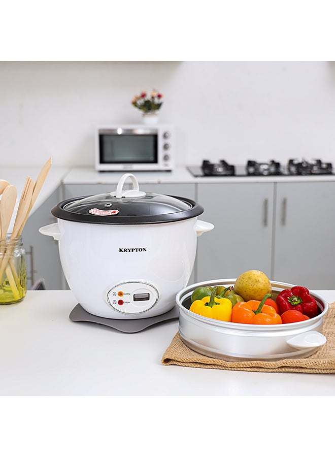 KRYPTON Rice Cooker With Steamer Non-Stick Inner Pot 1.8 L 700 W KNRC5283 White/Grey/Black - Image 4