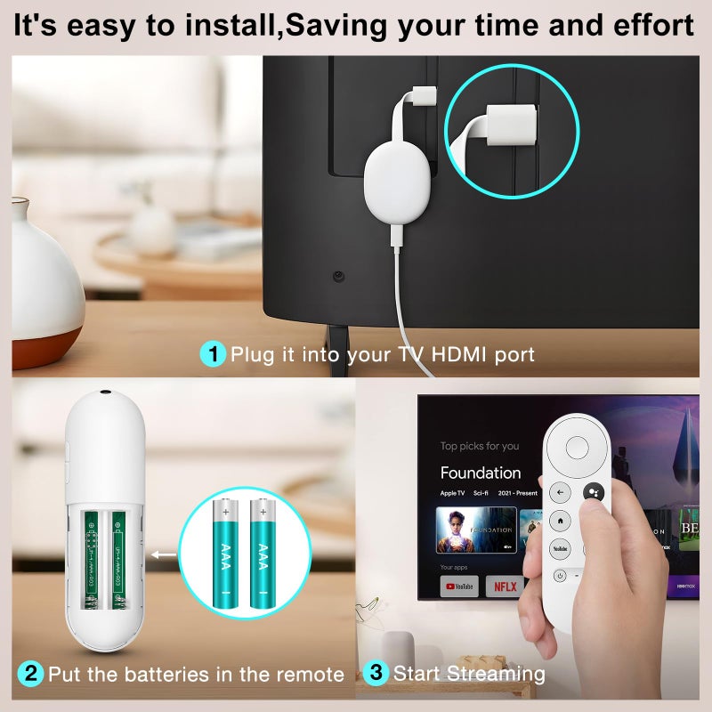 Angrox Voice Replacement for Google-Chromecast-Remote, G9N9N for Chromecast with Google TV Remote, for Google TV Streamer (Only for Snow Chromecast Google) - Image 5