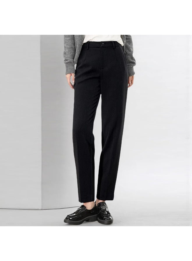 Teluoman Wrinkle-free Stretch Women's Straight-leg Professional Trousers Slimming Office Casual Suit Pants - Image 4