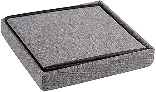 FROWWY Foldable Cube 30x30 cm Multipurpose Ottoman Stool with Storage Fabric Folding Organizer for Clothes Books Toys Padded Cushion Seat 22L Capacity Light Grey - Image 5