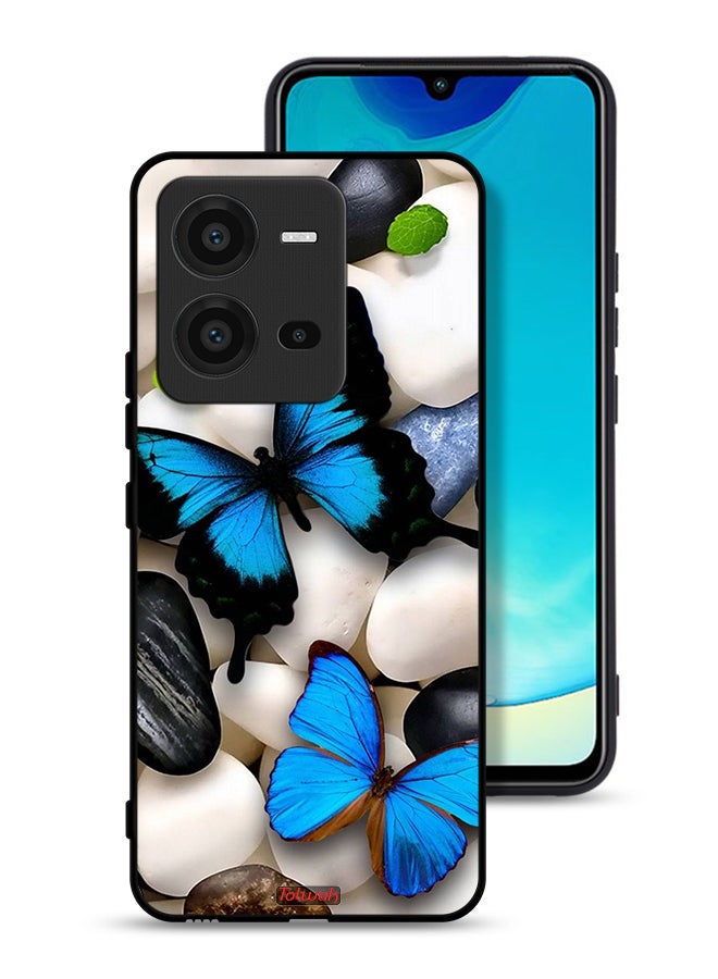 Tolwak Vivo V25 5G Protective Case Cover Butterflies On Stones - Image 1