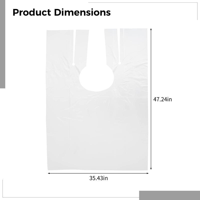 Waterproof Disposable Barber Capes 100 Pcs 35 4 X 47 2 Inches Plastic Hairdressing Capes - Image 5