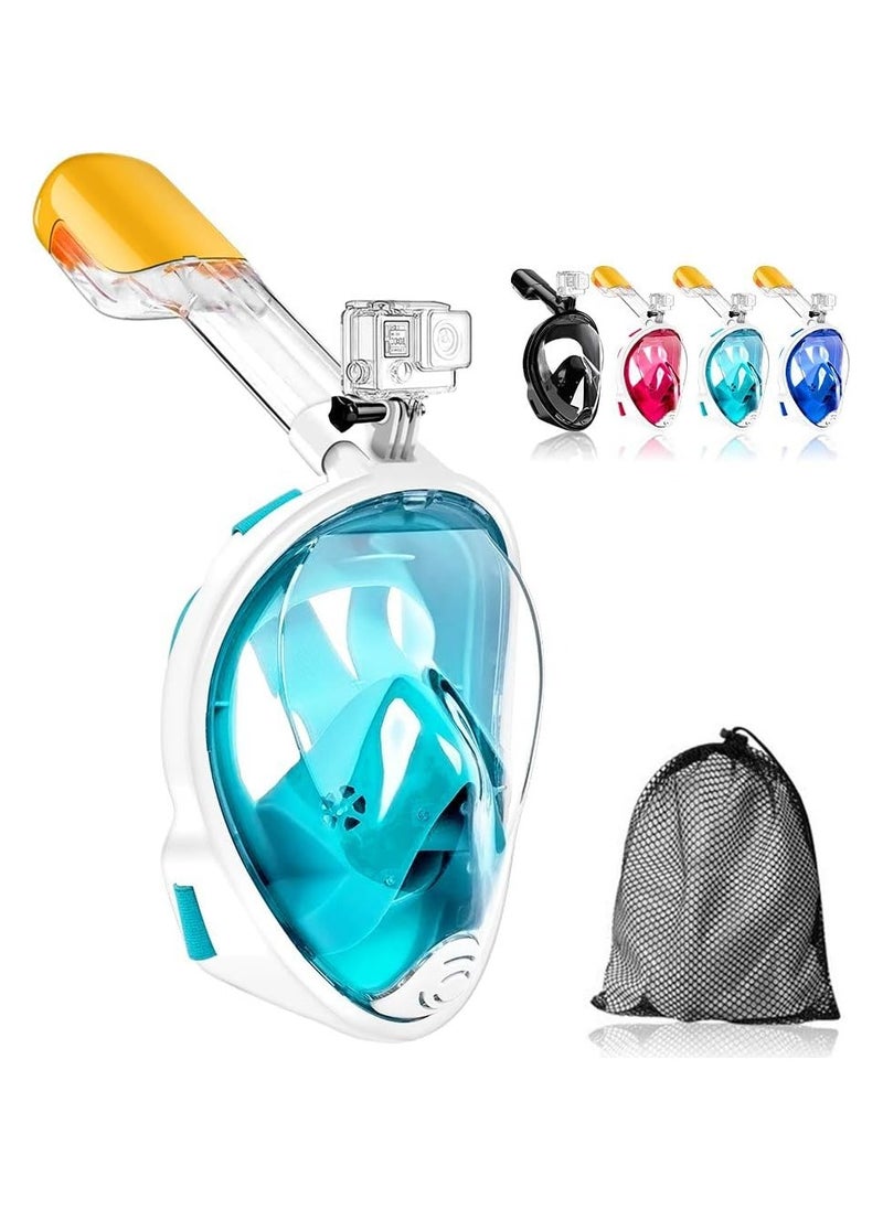 QSHOP - QShop®️ 180 Degree Full Face Snorkel Mask, Free-Fleecing Design with Detachable Camera Mount, Anti-Fog, with Adjustable Head Straps, Professional Snorkeling Kit for Adults and Youth Snorkel Mask - Image 1
