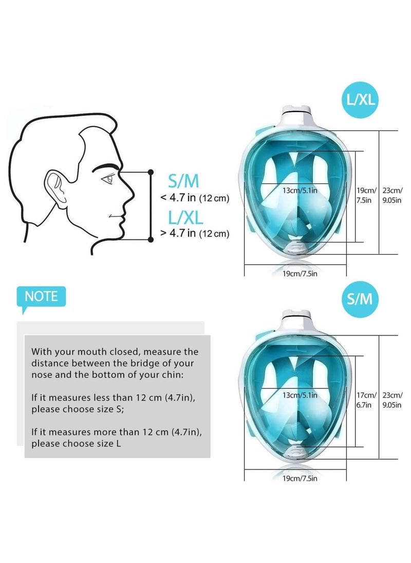 QSHOP - QShop®️ 180 Degree Full Face Snorkel Mask, Free-Fleecing Design with Detachable Camera Mount, Anti-Fog, with Adjustable Head Straps, Professional Snorkeling Kit for Adults and Youth Snorkel Mask - Image 1