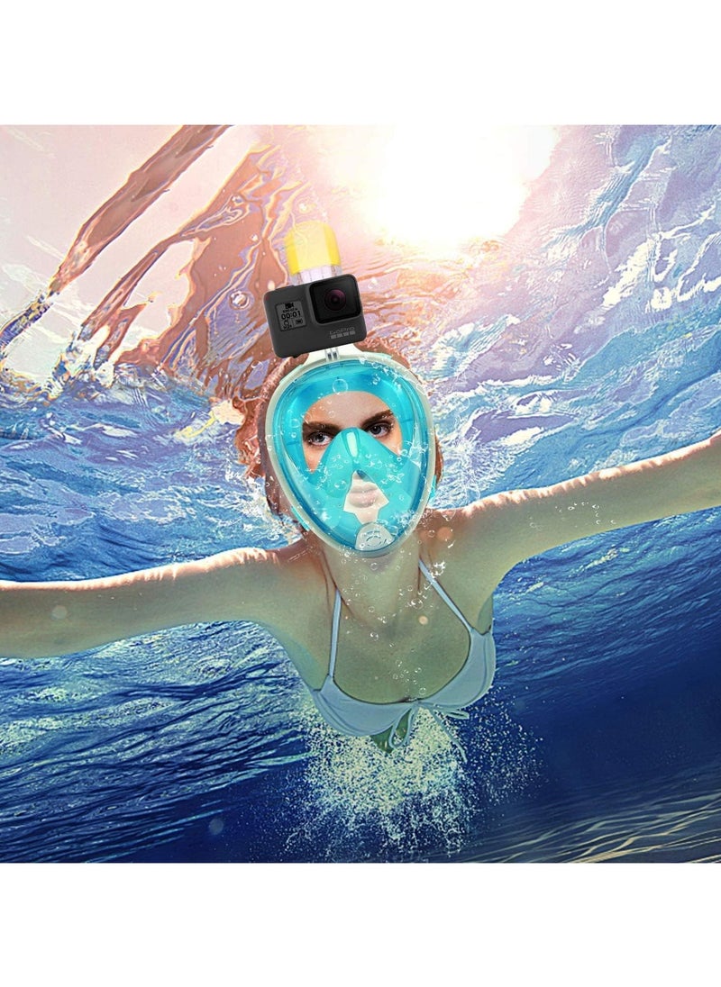 QSHOP - QShop®️ 180 Degree Full Face Snorkel Mask, Free-Fleecing Design with Detachable Camera Mount, Anti-Fog, with Adjustable Head Straps, Professional Snorkeling Kit for Adults and Youth Snorkel Mask - Image 1