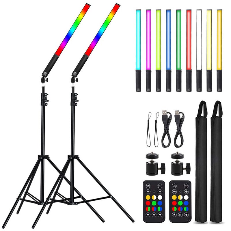 LED Light Sticks RGB Light Wand Photography Light Stick LED Video Lighting Kit 9 Color Modes with 262 to 787 Tripods Adjustable 3200K5600K Pack of 2 Upgraded