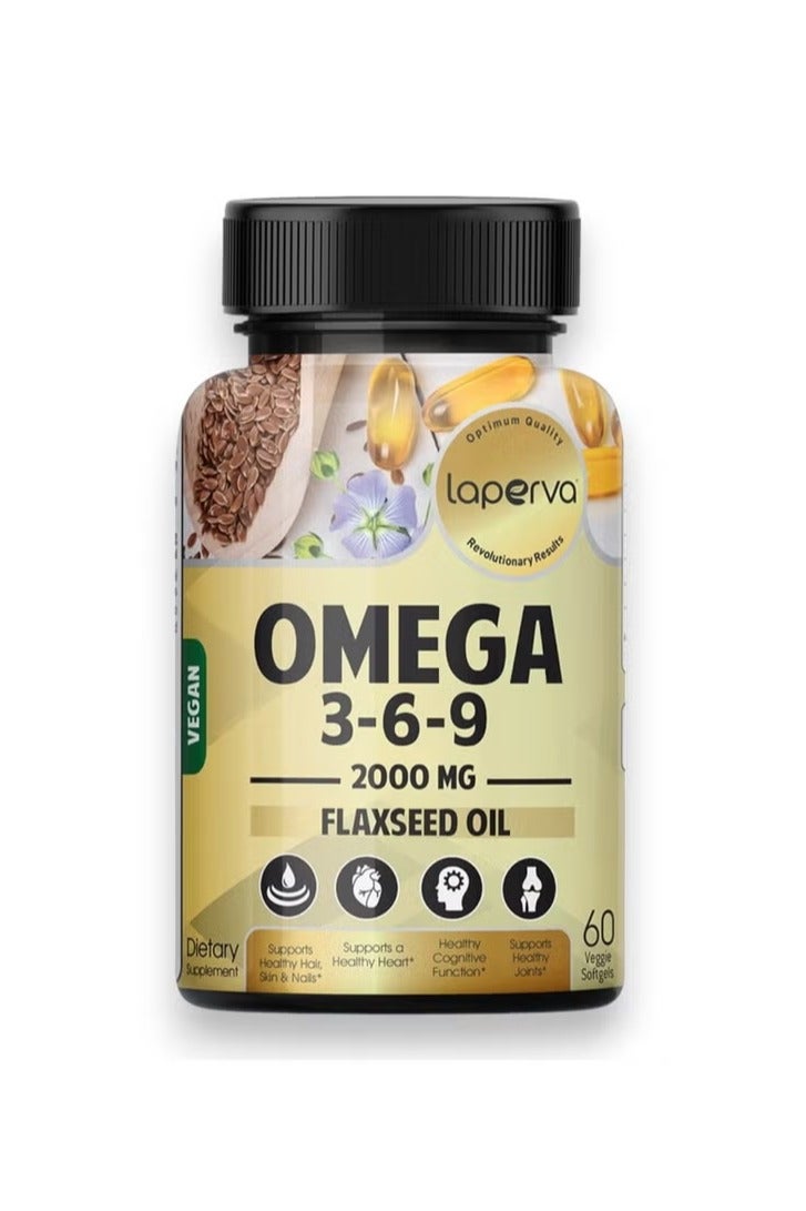 Laperva Omega 3-6-9 Flaxseed Oil, 2000mg, 60 Softgels