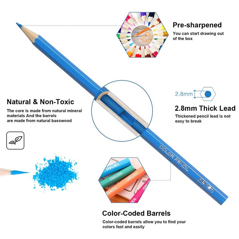 Leven Deli 36 Pack Colored Pencils with Built-in Sharpener in Tube Cap, Vibrant Color Presharpened Pencils for School Kids Teachers, Soft Core Art Drawing for Coloring, Sketching, and Painting - Image 5