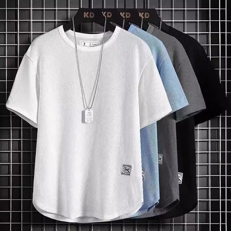 Men'S Short-Sleeved T-Shirt Thin Loose Fashion Brand Versatile Breathable Casual T-Shirt Boys Half-Sleeved Top - Image 2