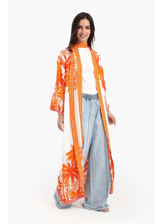 Palm Trees Printed Kimono