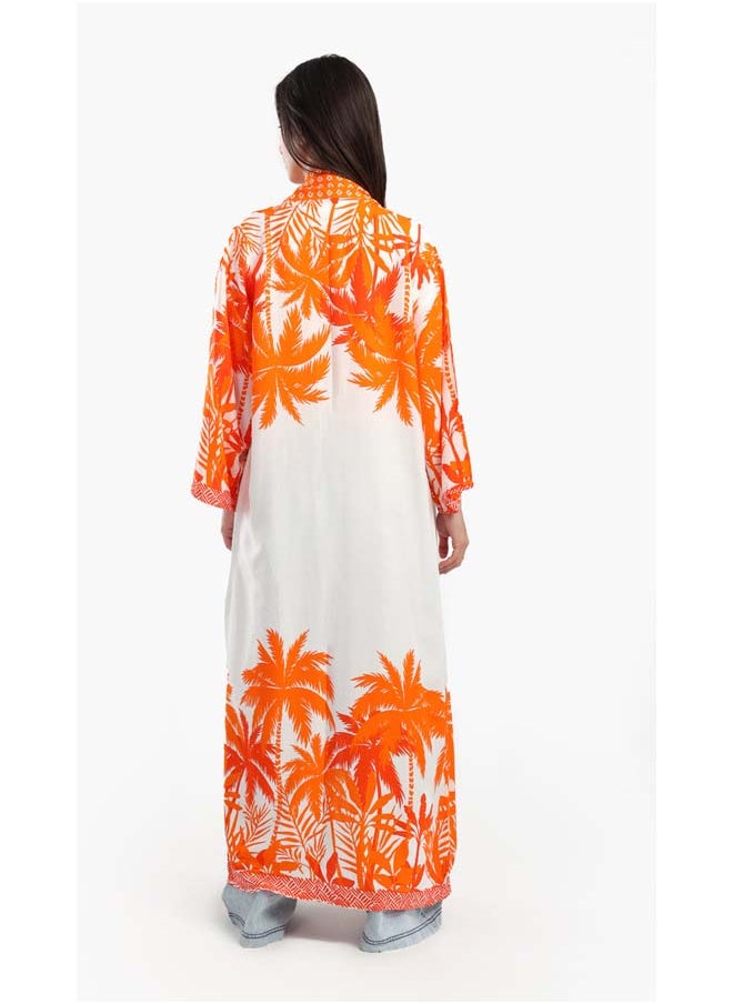 Palm Trees Printed Kimono