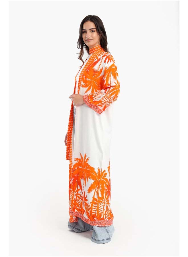 Palm Trees Printed Kimono