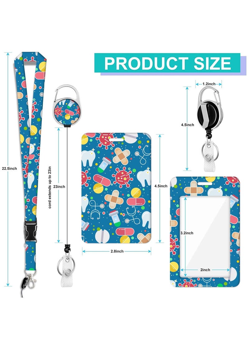 NIIMBOT ID Badge Holder with Lanyard and Retractable Badge Reel Clip, Keychain Lanyard Name Card Vertical ID Protector, ID Card Holder Keychain Name Badge Clip for Women Men - Image 3