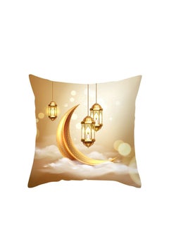 Y&D Gold Ramadan Eid Light Throw Pillow Covers Moon and Stars Pillow Cover Linen Zipper Cushion Case for Couch Sofa Bedroom Car Home Decor Cover 4Pcs (18x18 Inches)  - Image 5