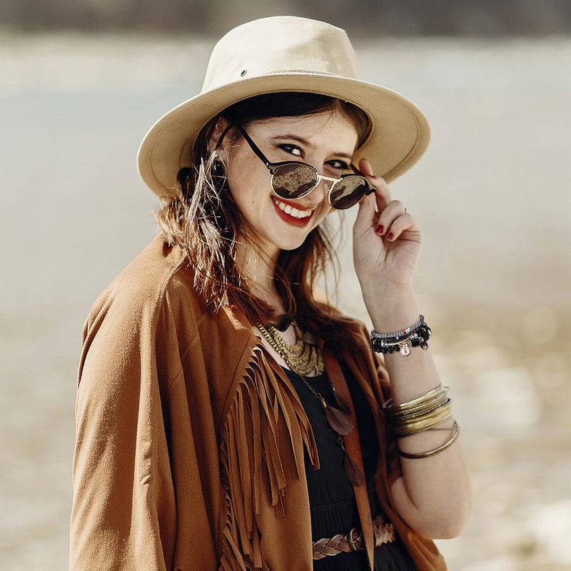 Excefore Bohemian Stackable Bead Bracelets, 6 Sets Stretch Beaded Bracelets Multi-Color Boho Jewelry for Women Multilayer Bracelet Boho - Image 4