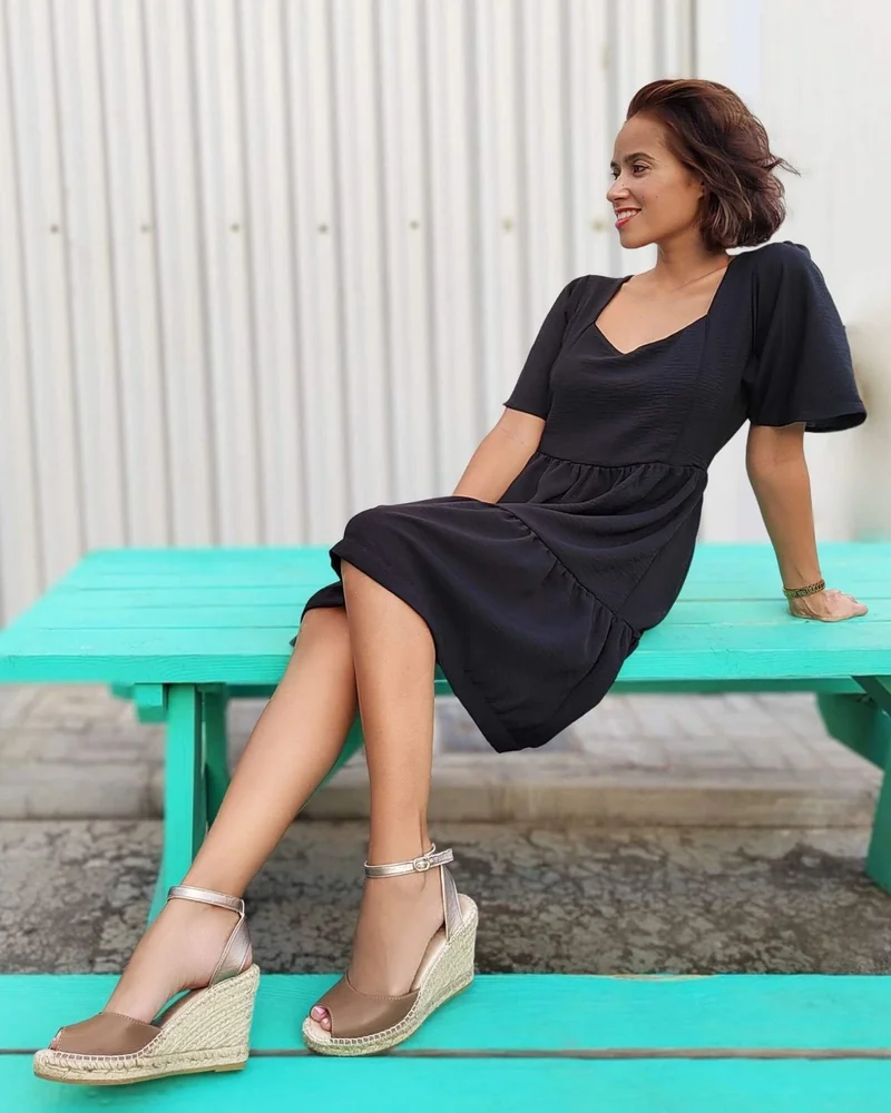 شو كيو Peep Toe Espadrille Wedge