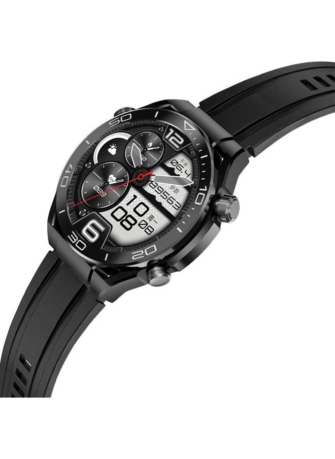 HW - HW 5 MAX Biggest Display Smart Watch with Bt Calling Wireless Charge Fitness Health Tracking Sports Tracking Camera & Music Control Smartwatch 1.52 inch Clear Display SmartWatch Black - Image 1