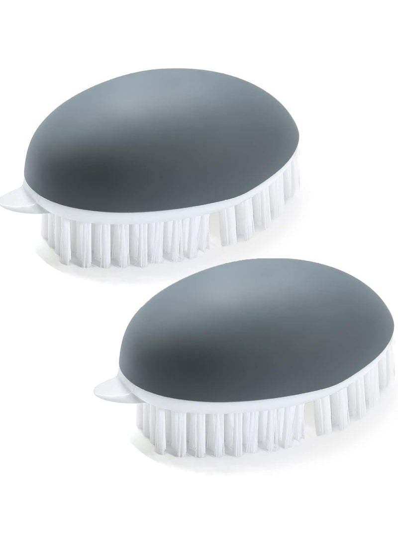 أوزيغالور فرشاة تنظيف الخضروات 2 قطعة بمقبض غير قابل للانزلاق وشعيرات مرنة وقاسية، مناسبة للبطاطس والجزر والذرة - Image 1