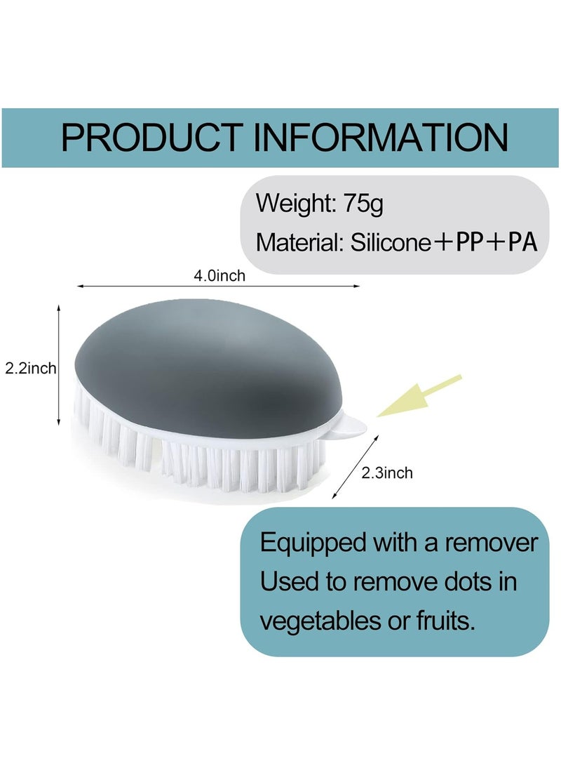 أوزيغالور فرشاة تنظيف الخضروات 2 قطعة بمقبض غير قابل للانزلاق وشعيرات مرنة وقاسية، مناسبة للبطاطس والجزر والذرة - Image 2