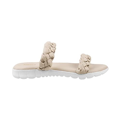 Mochi Womens Synthetic Beige Slip Ons (Size (6 UK (39 EU)) - Image 2