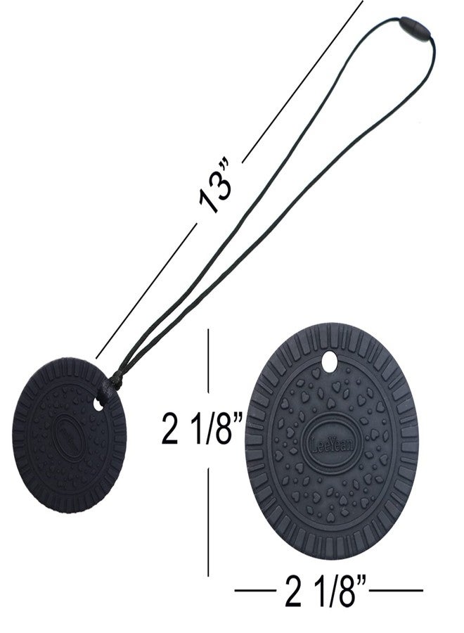LeeYean Chew Necklaces for Sensory Kids, Silicone Chewable Pendant for Autism, Chewing, ADHD, SPD, Sensory Oral Motor Aids for Boys and Girls, Chewy Toy for Adults (Black) - Image 5