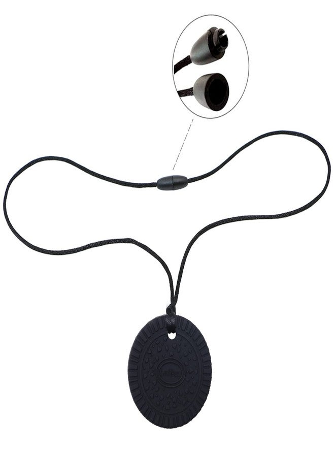 LeeYean Chew Necklaces for Sensory Kids, Silicone Chewable Pendant for Autism, Chewing, ADHD, SPD, Sensory Oral Motor Aids for Boys and Girls, Chewy Toy for Adults (Black) - Image 3