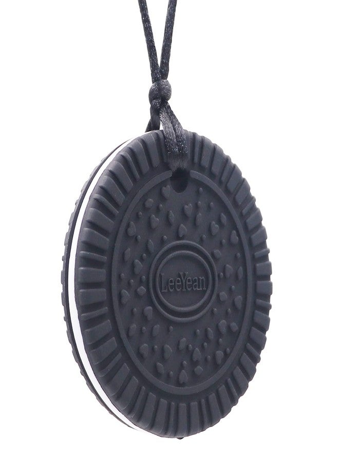 LeeYean Chew Necklaces for Sensory Kids, Silicone Chewable Pendant for Autism, Chewing, ADHD, SPD, Sensory Oral Motor Aids for Boys and Girls, Chewy Toy for Adults (Black) - Image 1