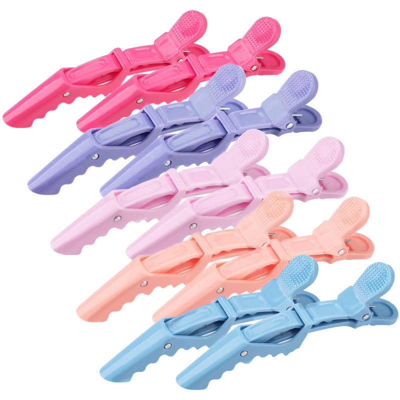 OBSCYON Plastic Non Slip Hair Clips for Women, Professional Alligator Hair Clips, Hair Styling Clips Sectioning Clips of Hair Salon (10PCS Macaroon) - Image 1