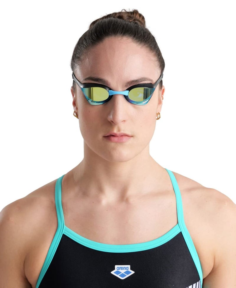 ARENA Unisex Cobra Ultra Swipe Racing Swim Goggles for Adult Men Women Anti-Fog Technology Polycarbonate Hard Mirrored Lens Professional Athlete Gear, Aqua/Black - Image 4