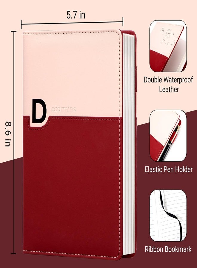 CAGIE Lined Journals for Writing, Two-Toned Hardcover Journal Notebook for Women, 256 Pages A5 Journal with 100GSM Thick Paper for Work Note Taking Diary, Refillable Design,8.6 x 5.7 Inch, Red - Image 2