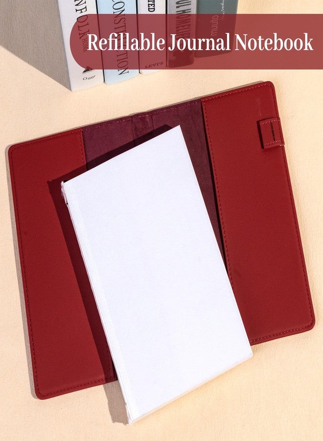 CAGIE Lined Journals for Writing, Two-Toned Hardcover Journal Notebook for Women, 256 Pages A5 Journal with 100GSM Thick Paper for Work Note Taking Diary, Refillable Design,8.6 x 5.7 Inch, Red - Image 5