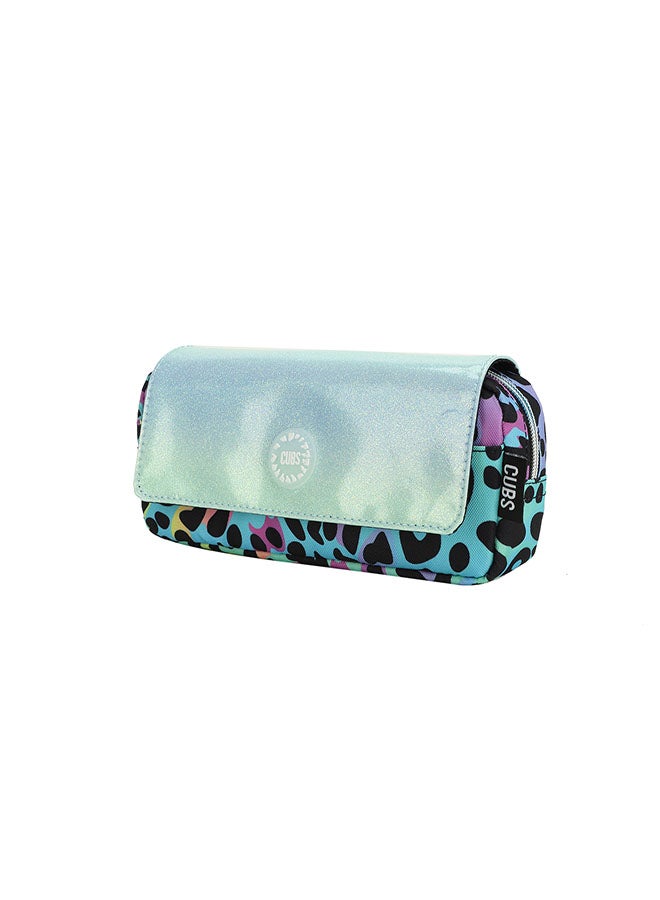 CUBS Leopard Print Waterproof pencil case pouch with flap/zip closure - Image 2