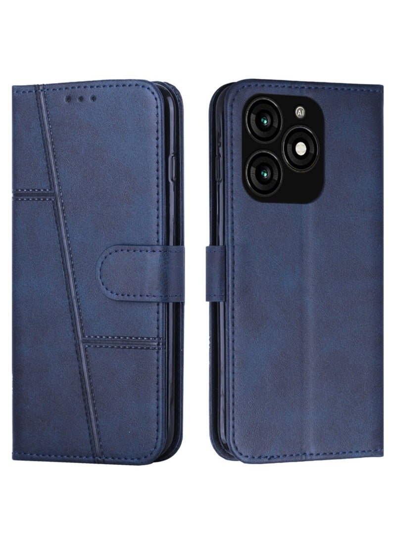 Best Choice Products - Tecno Spark 20 Case,Premium Tecno Spark 20 Leather Wallet Cover with Card Holder Kickstand Magnetic Closure Flip Folio Case for Tecno Spark 20,Blue - Image 1
