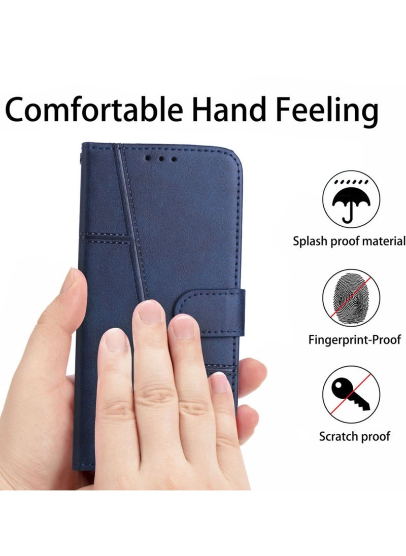 Best Choice Products - Tecno Spark 20 Case,Premium Tecno Spark 20 Leather Wallet Cover with Card Holder Kickstand Magnetic Closure Flip Folio Case for Tecno Spark 20,Blue - Image 1