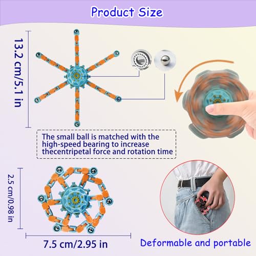 Sqlhrke 20 Pcs Fidget Spinner Toys Party Favors Easter Basket Goodie Bag Stuffers Funny Gifts for Kids AdultsTransformable Robot Fingertip Stress Relief Gyro Sensory ToysTreasure Box Toy Prizes Supplies - Image 5