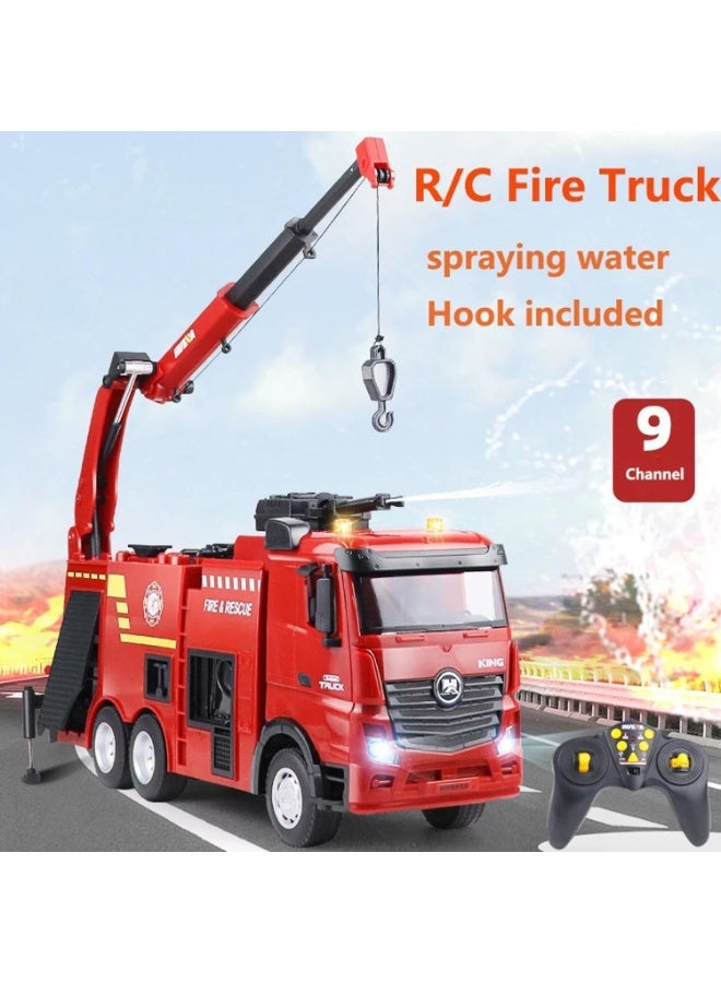 HUINA MYTOYS HUINA 1/18 RC Fire Engine Toy with Water Jet & Lights, 2.4G - Image 4