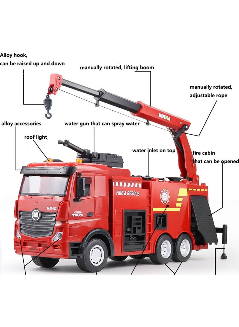 HUINA MYTOYS HUINA 1/18 RC Fire Engine Toy with Water Jet & Lights, 2.4G - Image 5