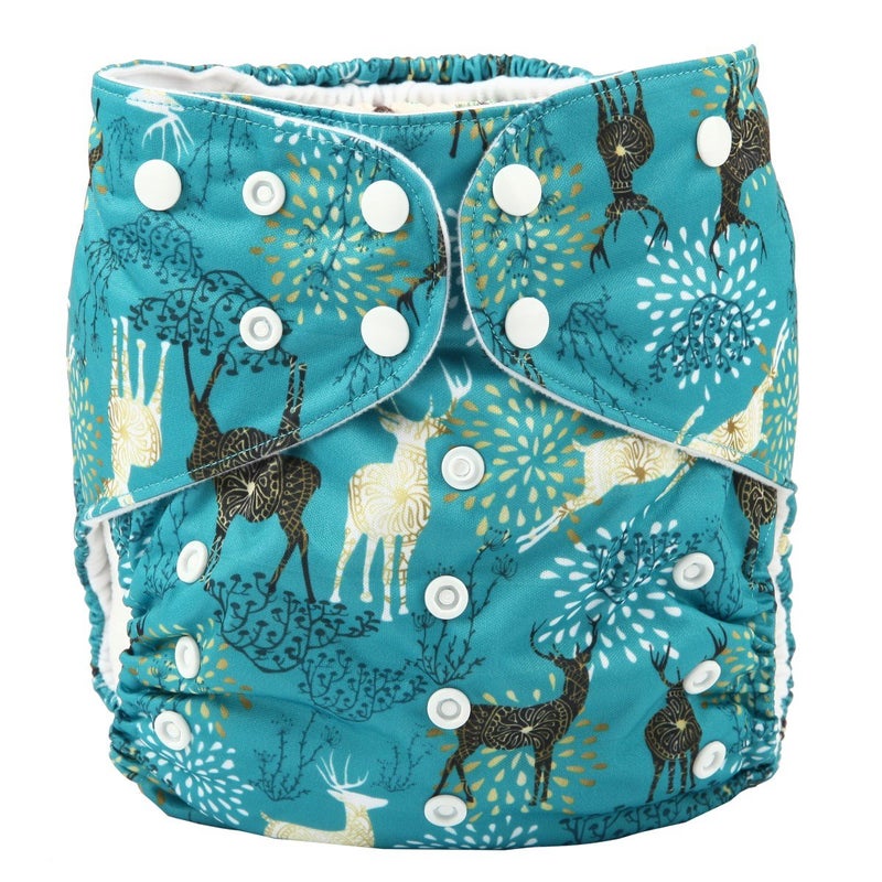 Sigzagor 2 to 7 Years Old Junior Big Cloth Diaper,Nappy,Pocket Reusable Washable,Baby Kids Toddler (Forest Deer) - Image 1