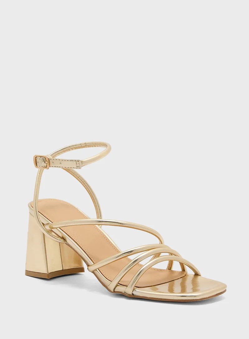 Truffle Multi Strap Ankle Strap Heel Sandal