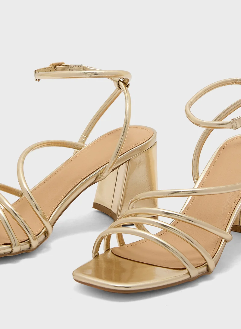 Truffle Multi Strap Ankle Strap Heel Sandal