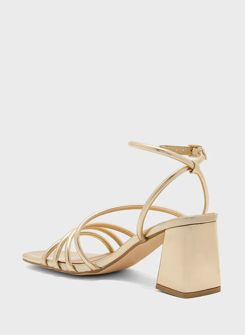 Truffle Multi Strap Ankle Strap Heel Sandal