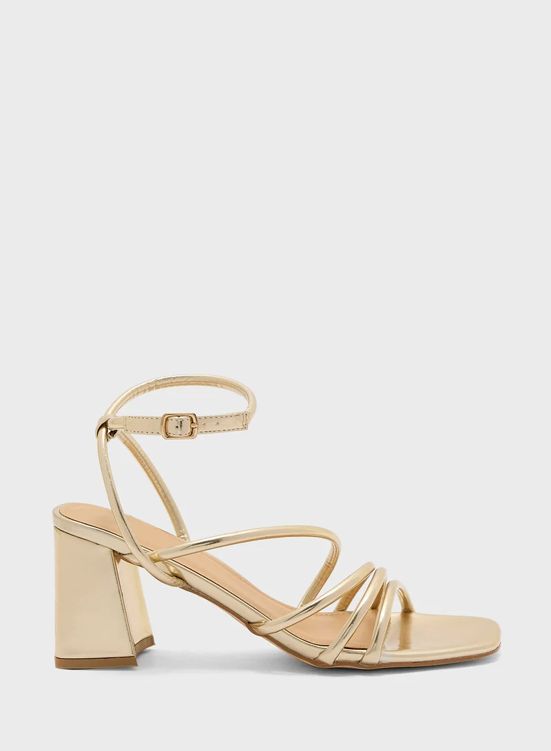 Truffle Multi Strap Ankle Strap Heel Sandal