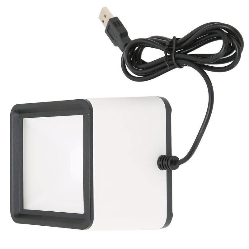 Desktop Barcode Scanner USB Automatic Hands Free White ABS Material QR Code Compatible LED Light - Image 4