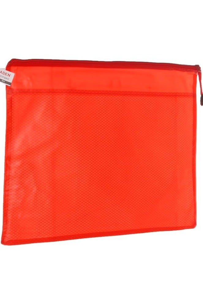 Baden A4 Plastic Storage Pouch – With Zipper, red Color, Transparent Mesh Design for Multiple Uses - Image 2