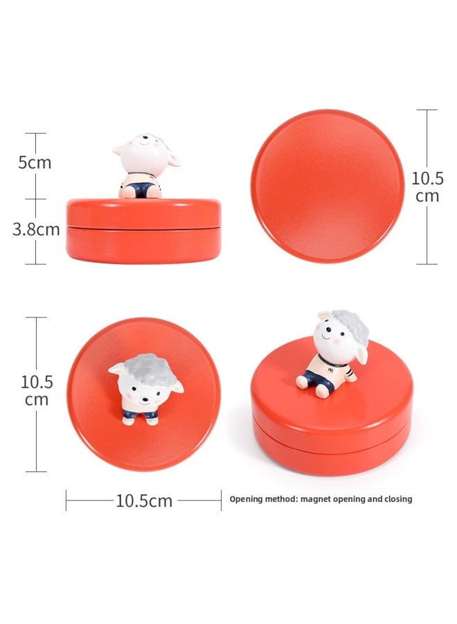 Baby Teeth Commemorative Box Girl's Baby's Teeth Changing Storage Wooden Box Boy's Teeth Dropping Collection Souvenir Gift-Color:Blue Teeth Box-Strap Monkey  - Image 5