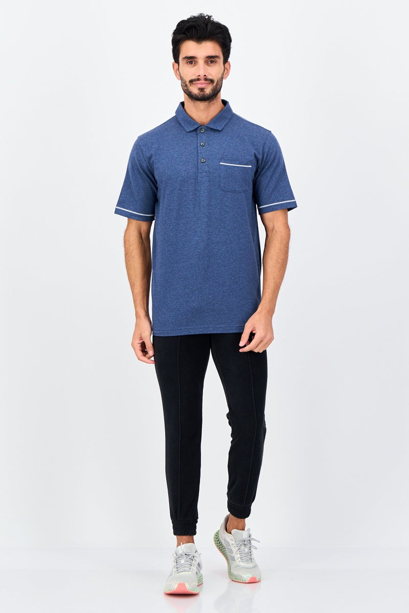 PUMA Men Sportswear Fit Short Sleeve Outdoor Polo Shirt, Heather Blue - Image 4