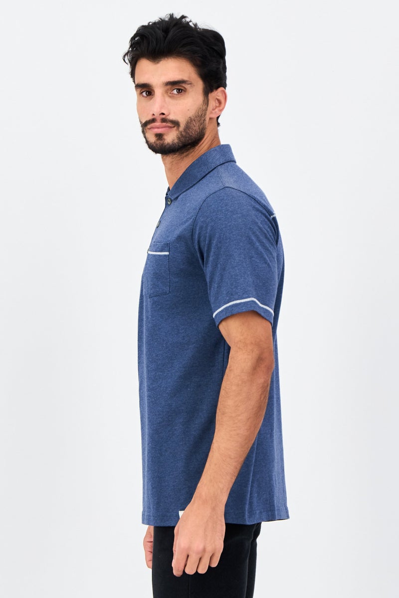PUMA Men Sportswear Fit Short Sleeve Outdoor Polo Shirt, Heather Blue - Image 2