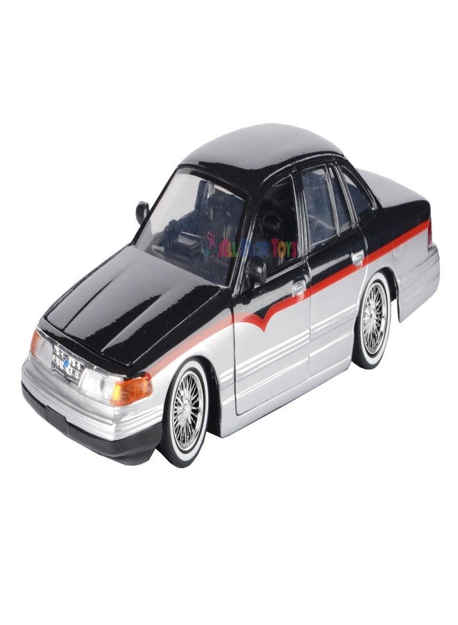 Motormax 1993-97 Ford Crown Victoria Lowrider 1:24 Diecast Model Black Metallic Get Low 79024 by All Star Toys - Image 2