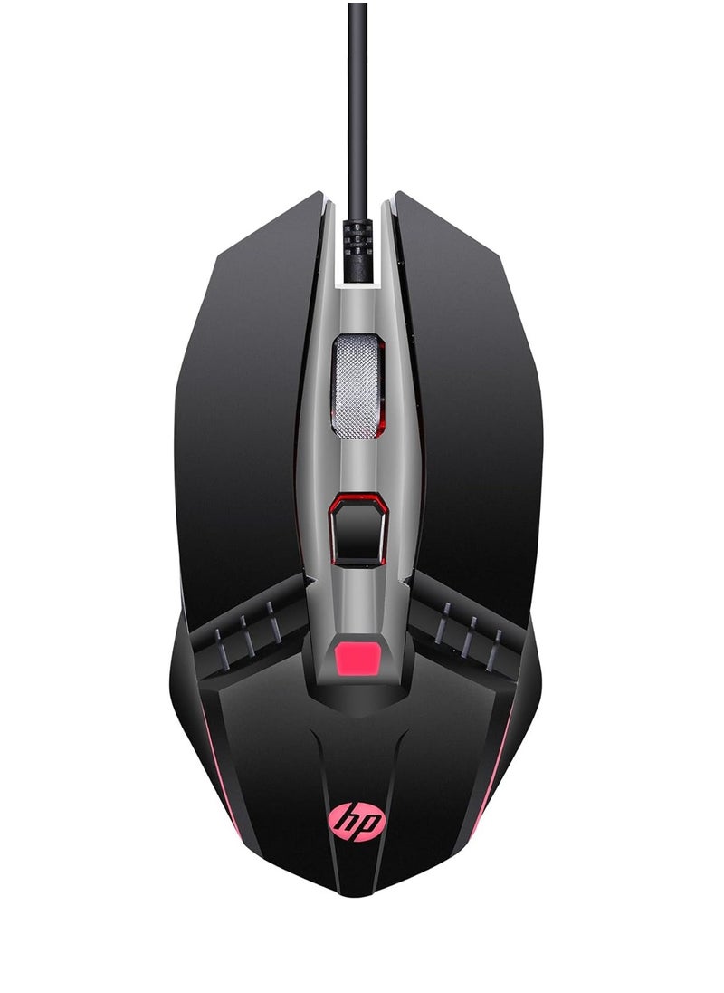 HP - M270 Wired Gaming Mouse, 6 Buttons, 2400 DPI, Advanced Optical Engine, Ergonomic, Ergonomic Design - Black - Image 1