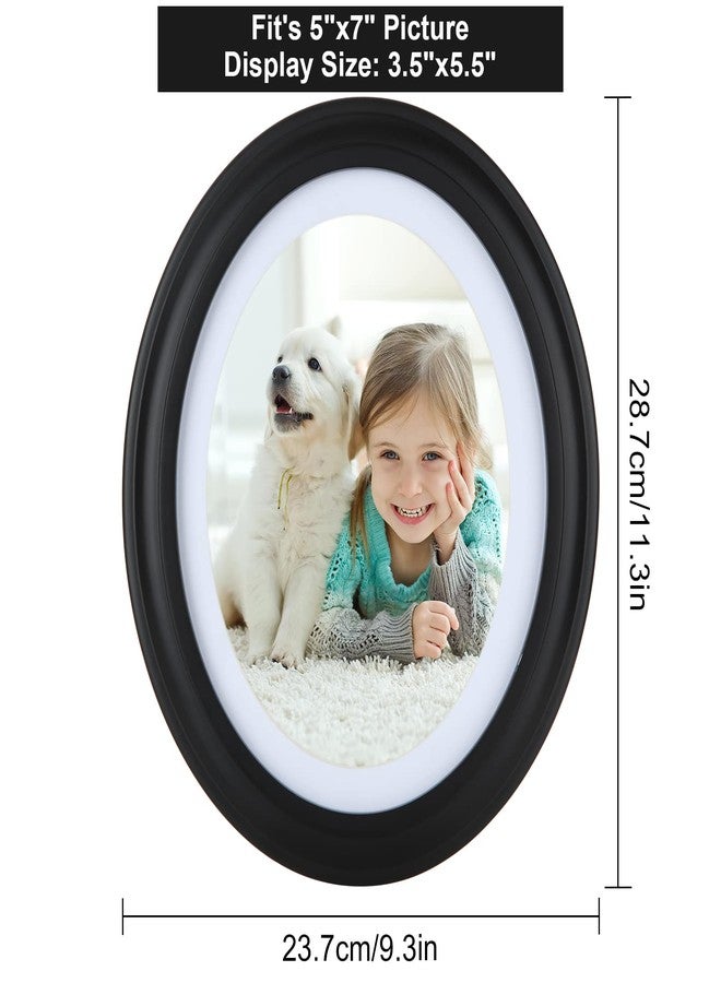 SENENQU Black Oval Picture Frames, Photo Picture Frames, Classic Oval Wood oval Frames with Mounting Screws and Hooks (3PCS) - Image 2